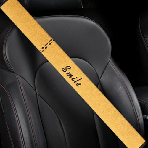 Extra-Long Car Seat Belt Cover Comfortable & Stress-Relieving Durable and Comfortable Car Seatbelt Shoulder Pad Enhance Your Driving Comfort and Safety (Yellow, L-29) - color: Yellow, size: L-29"