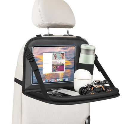 JEYODA Car Back Seat Organizer with Tablet Holder - Multi-Pocket Storage Organizer for Auto Mobile Office & Dining, Adjustable Height Folding Design, Fit for Most Car SUV Van