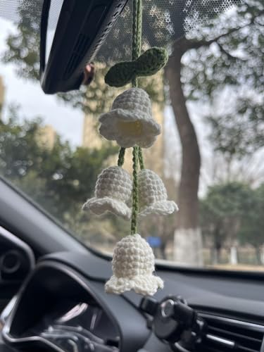 Handmade Crochet Sun Moon Car Steering Wheel Covers Universal 14-15 inch,Cute Steering Wheel Cover,Car Accessories (Wheel Cover+2belt Cover+2Coaster+Hanging) - color: wheel cover+2belt cover+2Coaster+hanging