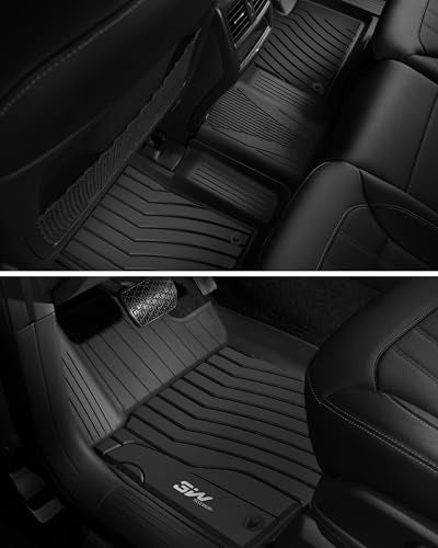 3W Floor Mats for 2012-2019 Benz ML/GL/GLE/GLS Series (ML/GL/GLE/GLS 350/450/550/63 AMG), TPE All Weather Custom Fit Floor Liner for 1st and 2nd Row Full Set Car Mats, Black - size: 5. Benz ML/GLE/GLS|12-19|Floor Mats Upgrade