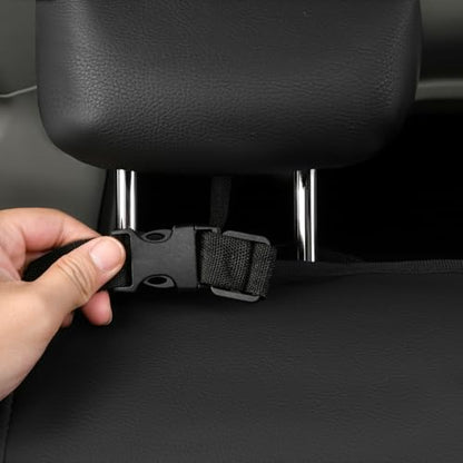 CAR PASS Leather Back Seat Cover,Piping Waterproof Bench Seat Cover, Rear Seat Cover Universal Fit for Cars Sedans SUVs Truck 95% Automotive Interior Backseat Car Covers (Rear,Black and Red) - color: Black Red Rear