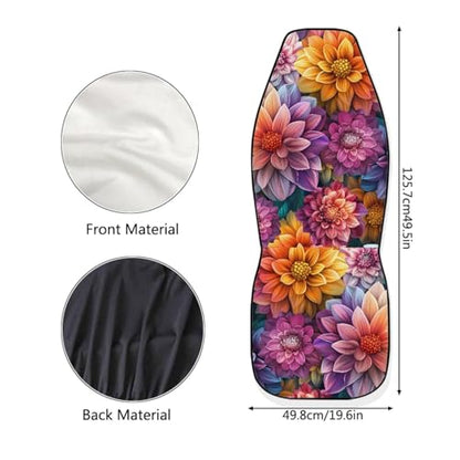 INSTANTARTS Dahlia Mexico National Flower Car Seat Covers Full Set of 2 Vehicle Protector Front Seats Covers Stretchy Washable Car Accessories Seat Cover - color: Dahlia Mexico National Flower