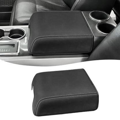 Center Console Cover for Ford F150 XL XLT 2004-2014, Expedition 2007-2014, Lincoln Mark LT 2006-2008, PU Leather Armrest Lid Protector, Anti-Scratch, Gray Stitches (Fits Bucket Seat Console Only) - size: Bucket Seat, 04-14 F150 XL XLT, gray stitch