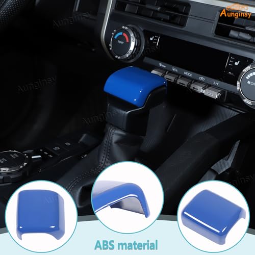 Aunginsy Car Gear Shifter Hand Brake Cover Trim Compatible with Toyota Tacoma 2024 2025 2026 & 4Runner 2025 2026, Automatic Center Console Gear Shift Head Knob Scratch Protector Cover ABS Accessories - color: Blue(A)
