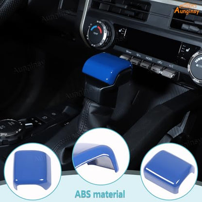 Aunginsy Car Gear Shifter Hand Brake Cover Trim Compatible with Toyota Tacoma 2024 2025 2026 & 4Runner 2025 2026, Automatic Center Console Gear Shift Head Knob Scratch Protector Cover ABS Accessories - color: Blue(A)