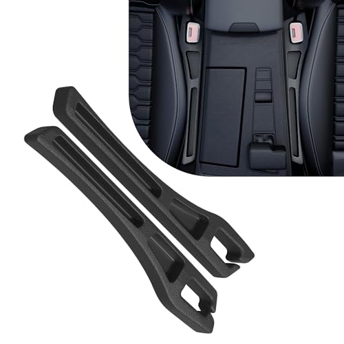 Car Seat Gap Filler Organizer, 2PCS Multifunctional Vehicle Fill Gap Blocker with Storage Slot Between Seat Console, Anti-Drop Auto Interior Organization, Universal for SUV Truck Sedan(Black) - color: Black