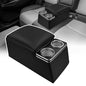 Universal Truck Seat Organizer with Cup Holders, Rear Bench Seat Center Consoles with Armrest Middle Storage Box, Padded Top Lid for Armrest, Black