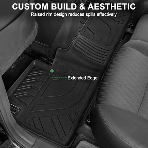 Floor Mats Fit for Nissan Rogue 2014-2020 (NOT for Sport/Select/Hybird/7-Seat), TPE All Weather Durable 1st and 2nd Row Floor Liners Door Sill Guards for Nissan Rogue Accessories