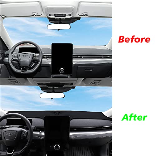 BestEvMod for Mach E Dashboard Cover Mat Accessories No Glare, Flannel Dash Covers Dash Mat Cover Anti Slip Sunshade No Glare Compatible with Mustang Mach E Interior Accessories 2021-2026 - size: Mach-E