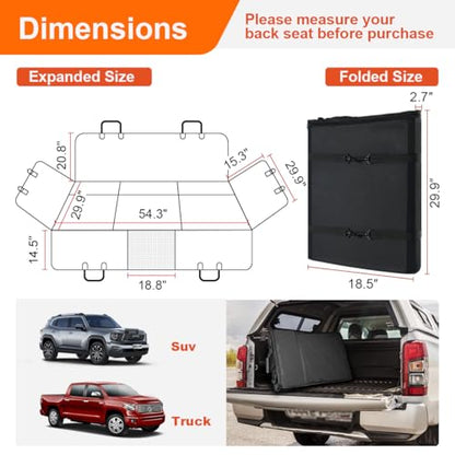 Vailge Dog Car Seat Cover for Trucks,Large Back Seat Extender for Dogs,Waterproof Non Inflatable Hard Bottom Dog Seat Cover for Trucks F150, RAM1500,Silverado,GMC Sierra - size: X-Large