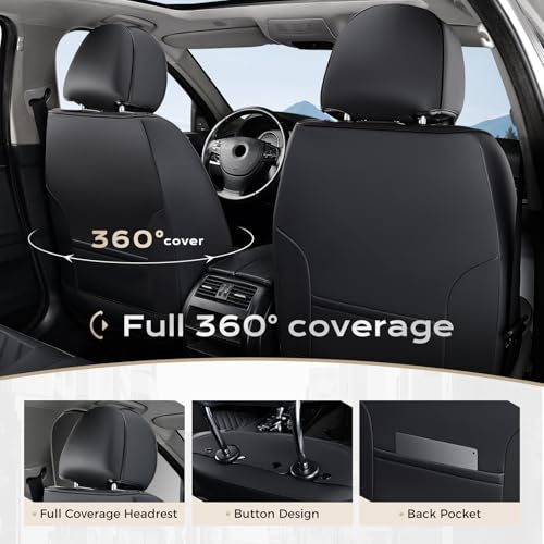 Coverado Car Seat Covers Front Set - color: Black-0, size: Front Pair