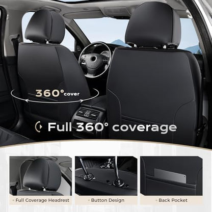 Coverado Car Seat Covers Front Set - color: Black-0, size: Front Pair
