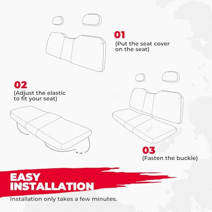 KEMIMOTO UTV Seat Covers Waterproof 1680D Compatible with Ranger 500 700 800 2002-2008, Camo Bench Seat Cover with Durable Fabric and Waterproof PVC Coating，Parts Accessories