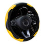 Ultra Fine Carbon Fiber Leather Steering Wheel Cover, Anti Slip and Sun Protective Protect The Steering Wheel, Easy to Install,Universal of 14.5"-15" (Yellow) - color: Yellow