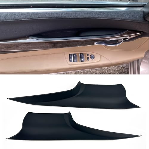 Car Door Handle Cover Fit For BMW 7 Series F01 F02 730Ld 740i 740Li 750i 750Li 760Li 2009-2015 Front Row Left and Right Interior Door Pull Handles Protective Decorate Covers (F01 F02 Front Row Black) - color: F01 F02 Front Row Black