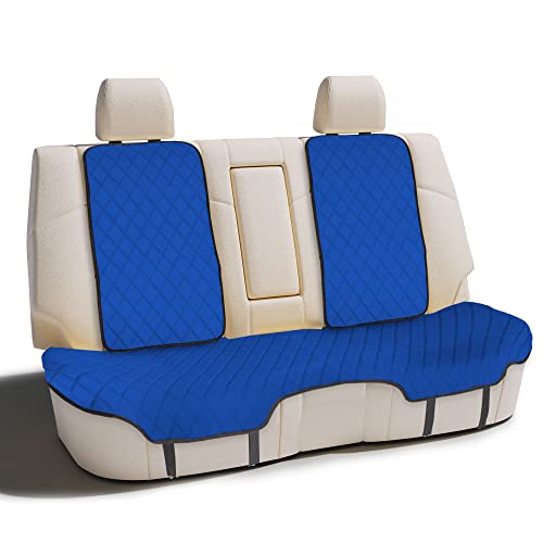 FH Group Car Seat Cushion Neosupreme Automotive Seat Cushions - Universal Fit, Rear Car Seat Cushion, Car Seat Cushions With Non-slip Silicone Backing for SUV, Sedan, Van Rear Set Blue - color: Blue, style: Rear Bench