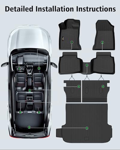 Floor Mats Custom for Subaru Outback 2026 Trunk Mat with Backrest Mat All Weather TPE Full Set Liners Cargo Protector for Outback 2026 Accessories, Black - size: For Subaru Outback 2026