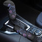 Dragon Rose Pattern 2 Pcs Car Handbrake Cover Set with Gear Shift Cover, Washable Auto Handbrake Grip Cover Stretchy Car Accessories Universal Fit for SUV Sedan Van - color: Dragon Rose