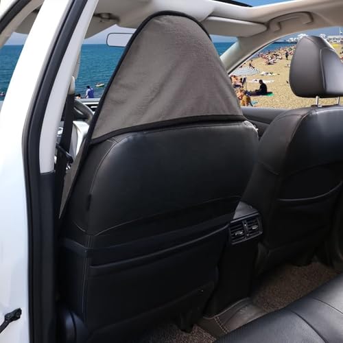 Car Seat Covers - Front Seats Sweat - Absorbent & Waterproof Towel Material, Ideal for Gym, Running, Swimming, Beach & Hiking - Fits Cars, SUVs, Trucks (Classic Gray, 1 Piece)