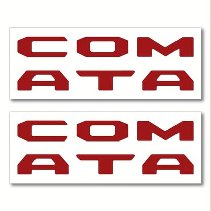 Prime Series UV Weatherproof Vinyl Decals: Pair of Left and Right Front Door Sill Protector Letter Inserts fits Tacoma 2016-2023 (Gloss Ruby Red) - color: Gloss Ruby Red