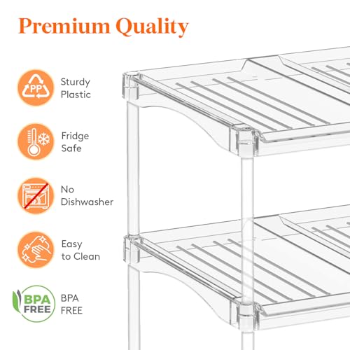 Lifewit Stackable Bottle Storage Organizer, Clear Freestanding Wine Holder for Cabinet, Large Slot Water Bottle Tumbler Cup Organizer for Pantry, Plastic Wine Rack for Fridge Cellar, 3Tier Hold 9 - size: 3 Tier-9 Bottle