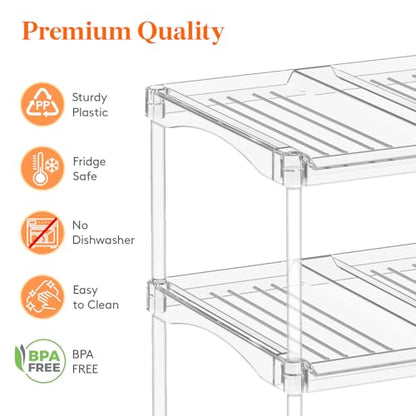 Lifewit Stackable Bottle Storage Organizer, Clear Freestanding Wine Holder for Cabinet, Large Slot Water Bottle Tumbler Cup Organizer for Pantry, Plastic Wine Rack for Fridge Cellar, 3Tier Hold 9 - size: 3 Tier-9 Bottle