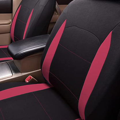 Flying Banner Car Seat Covers Front Seats Rear Bench Polyester car seat Protectors Easy installations Rear Bench Split Classic Man Lady Truck - color: Black Burgundy