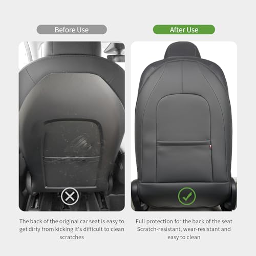Seat Back Kick Protector Designed for Tesla Model Y/3/X/S Accessories(Includes 2025 Model Y & 2024-2025 Model 3 Highland) - Waterproof, Scratchproof Backseat Cover, Set of 2