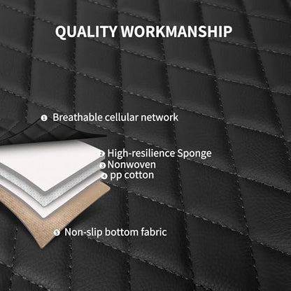 HChengkikz Leather Car Seat Covers, Breathable and Waterproof Seat Cover Full Set, PU Premium Universal Fit Automotive Airbag Compatible for Cars Sedans SUVs Vans and Trucks (Full Seat, Black) - color: N1 Black, size: Full Set