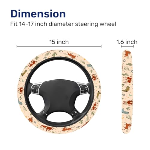 GENANY Cowgirl Western Steering Wheel Cover, Non Slip Polyester Car Wheel Protector for Car SUV Truck, Universal 15 Inch - color: Cowgirl