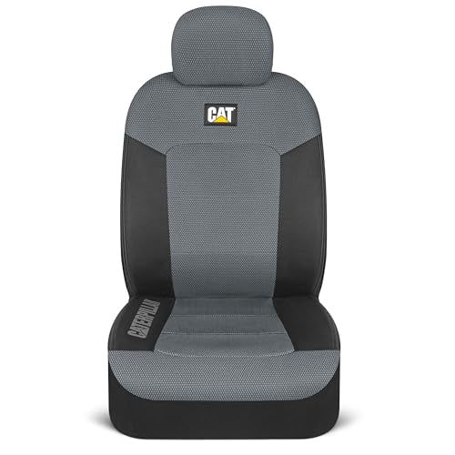 Cat MeshFlex Automotive Seat Covers for Cars Trucks and SUVs – Gray Car Seat Covers for Front Seats, Truck Seat Protectors with Comfortable Mesh Back, Set of 2