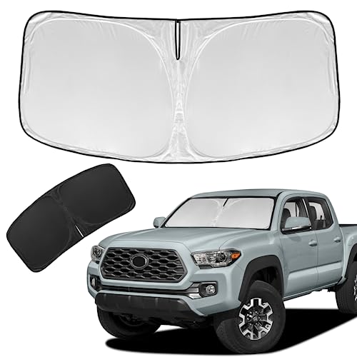 for Toyota Tacoma 2016-2023 2024 2025 2026 Sun Shade Sunshade Windshield Cover - 4 Layers Front Window Shade Custom Fit Tacoma 2Dr 4Dr Pickup Sun Visor 240T Shade Blocks UV Rays Car Accessories - size: for Tacoma 2016-2026