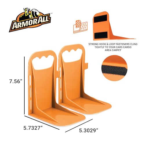 Armor All Trunk Cargo Blocks, Cargo Dividers, Trunk Dividers, Hook & Loop Trunk Organizer Blocks to Hold Cargo in Place, Cargo Containment System for Cars, Trucks, SUVs, Vans, 2 Pieces - size: 2 Pack