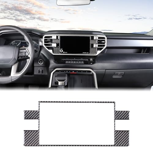 Car Central Control Navigation Screen Frame Decorative Sticker Compatible with Toyota Tundra/Sequoia 2022-2024 Real Carbon Fiber Center Navigation Screen Panel Protect Cover Trim Sticker Accessories - size: Central Navigation Screen Frame Sticker