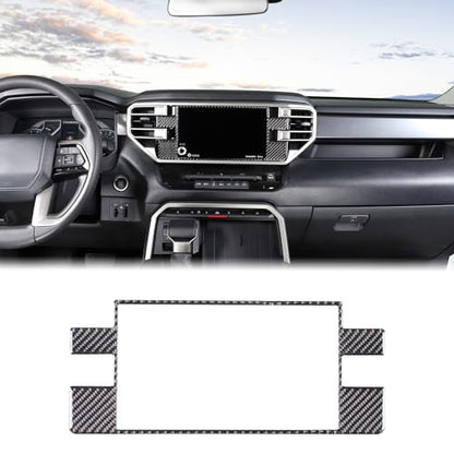 Car Central Control Navigation Screen Frame Decorative Sticker Compatible with Toyota Tundra/Sequoia 2022-2024 Real Carbon Fiber Center Navigation Screen Panel Protect Cover Trim Sticker Accessories - size: Central Navigation Screen Frame Sticker