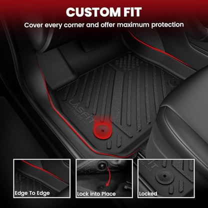LASFIT Floor Mats & Trunk Mat for 11th Gen Honda Civic Hatchback(Not for Hybrid) 2026 2025 2024 2023 2022, All Weather Custom Fit TPE Car Floor Liners,1st & 2nd Row & Trunk Liner (Fit with Subwoofer) - size: 2）For Honda Civic Hatchback | 2022-2026 | Full