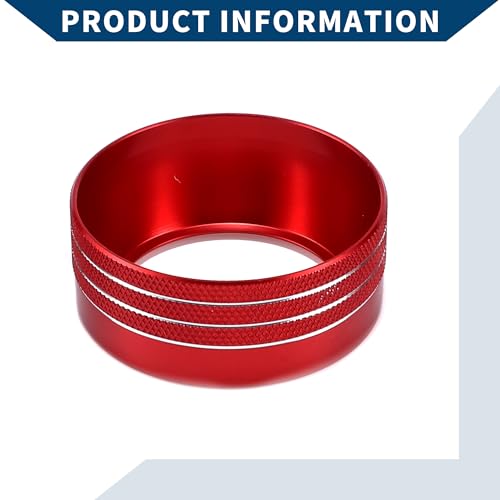 AC Air Conditioner Gear Shift Headlight Media Control Switch Knob Cover for Dodge for RAM 13-17 / Interior Trim/Stylish Aluminum Alloy / 5 Pcs Red - color: Red