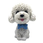 IBWell Mini Bobbing-Head Dog for Car Dash Board Decor,Dashboard Doggy Puppy Teddy Toy with Adhesive Tab（Poodle） (White)