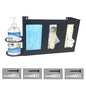 Steel Sanitizing Station Dispenser Stand, Wall Mounted Organizer for Face Masks, Glove Box and Hand Sanitizer or Others in Office, Gym, Schools, Hospital, Laboratory or Other Public Sites