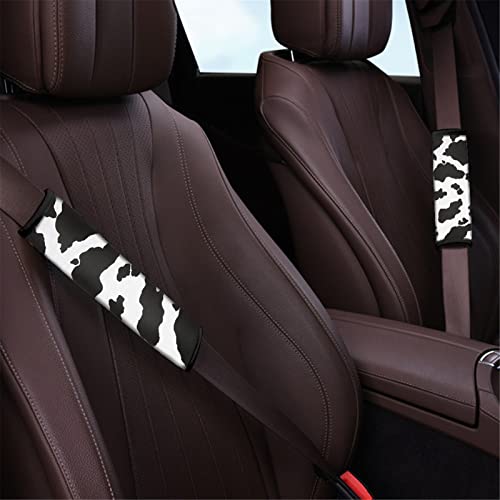 Dreaweet Automotive Seat Belt Pads, Car Safety Seatbelt Shoulder Pads Cover, 2 Packs, Stylish Cow Print, Universal Car Accessories - color: Cow