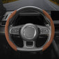 Suede Thin Car Steering Wheel Cover, 2 Piece, Suitable for Round and D Shaped Steering Wheels, Brown - color: Brown, size: 2pcs: Fits Round/D-Shaped Steering Wheels