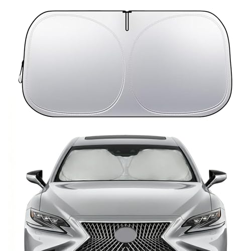 Lexus GS GX LS Windshield Sun Shade, Custom Fit Foldable Front Window Sunshade Protector, Blocks UV Rays and Heat, Fits 1990–2025 Models - size: for GS 1992-2025, GX 2002-2025, LS 1990-2025