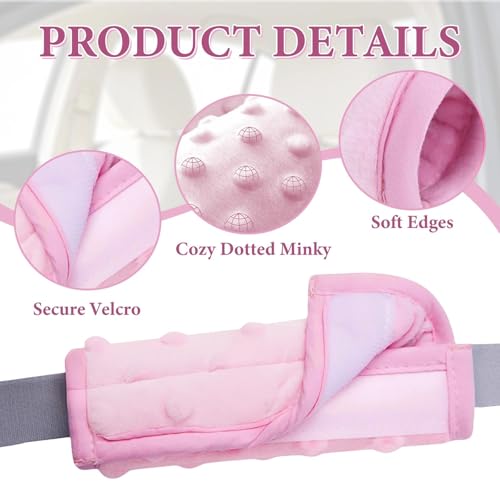 2 Pack Car Seat Strap Pads for Babies, Soft Car Seat Shoulder Strap Covers for Baby Child Kids, Pink - color: Pink