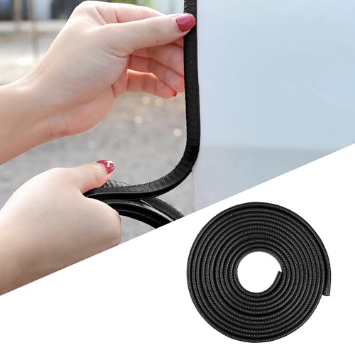 Car Door Edge Guards, Universal 16Ft Rubber Seal Trim Protector, U Shape Door Edge Protector Guard, Aluminum Boat Edge Guards, Car Decoration Accessories (Black)