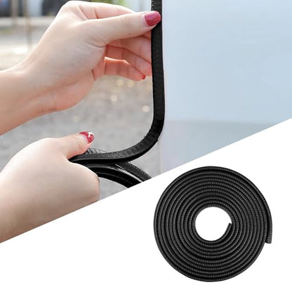Car Door Edge Guards, Universal 16Ft Rubber Seal Trim Protector, U Shape Door Edge Protector Guard, Aluminum Boat Edge Guards, Car Decoration Accessories (Black)