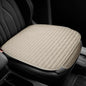 Car Front Seat Cover, Breathable Linen Automotive Seats Cushion, Anti-Slip Vehicle Seat Pad with Storage Pocket, Universal Auto Seats Protection Mat (BeigeSg)