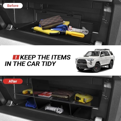 Hellet 2PCS Center Console Hidden Box Organizer Compatible with Toyota 2010-2020 2021 2022 2023 2024 4Runner Interior Accessories Glove Box Organizer - size: for Toyota 2010-2024 4runner (2PCS)