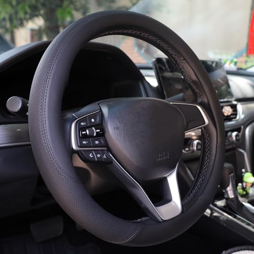 Steering Wheel Cover for Lexus RX350 RX NX200T NX 350 NX300 NX350 ES ES350 IS250 IS350 IS300 RX450h IS460 300 LX LS UX F Sport Car Accessories, 2026 Black Leather 14.5-15 inch