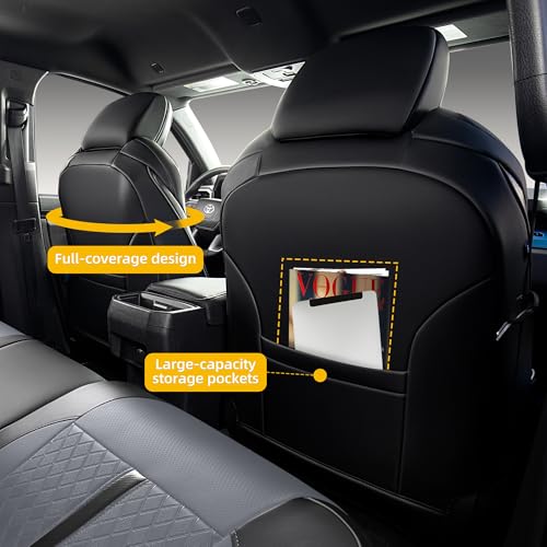 Custom Fit Seat Covers for 2025-2027 Toyota 4Runner (5-Seater), Waterproof Faux Leather Full Set, Full Coverage Protectors for SR5/TRD Off-Road/Sport/Limited/Trailhunter - Black+Grey