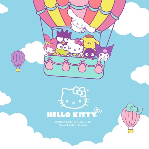 Hello Kitty Carpet Car Floor Mats - Universal Fit for Cars, SUVs & Trucks - Black with Red Bow & Hello Kitty Print - Front & Rear Set, 4 Piece Car Accessories